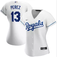 Women Kansas City Royals Salvador Pérez #13 Home White Replica Jersey - thejerseys