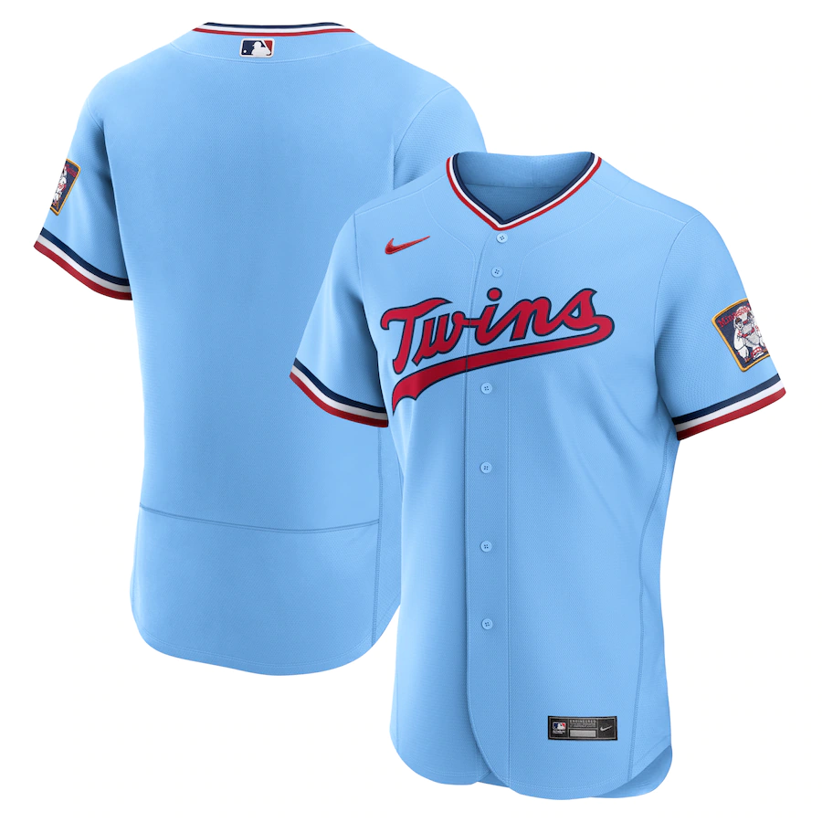 Men's Minnesota Twins Nike Light Blue Alternate Replica Custom Jersey