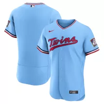 Men's Minnesota Twins Nike Light Blue Alternate Authentic Team Logo Jersey - thejerseys