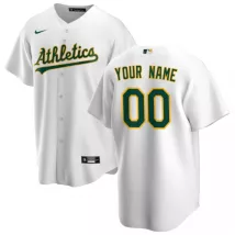 Men's Oakland Athletics Nike White Home 2020 Replica Custom Jersey - thejerseys