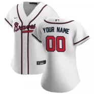 Women's Atlanta Braves Nike White 2020 Home Replica Custom Jersey - thejerseys