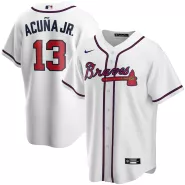 Men's Atlanta Braves Ronald Acuña Jr. #13 White 2020 Replica Player Jersey - thejerseys
