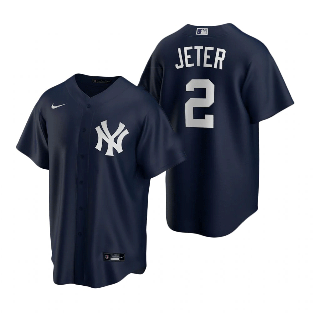 Men New York Yankees Derek Jeter #2 Home Navy Replica Jersey - thejerseys