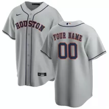 Men's Houston Astros Nike Gray Road 2020 Replica Custom Jersey - thejerseys
