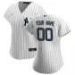 Women's New York Yankees Nike White Navy 2020 Home Replica Custom Jersey - thejerseys