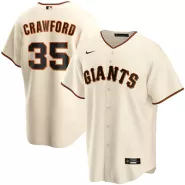 Men's San Francisco Giants Brandon Crawford #35 Nike Cream Home 2020 Replica Jersey - thejerseys