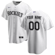 Men's Colorado Rockies Nike White&Purple Home 2020 Replica Custom Jersey - thejerseys