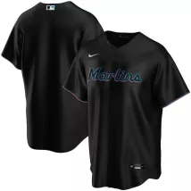 Men's Miami Marlins Nike Black Alternate 2020 Replica Jersey - thejerseys