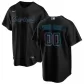 Men Miami Marlins Black Alternate Custom Replica Jersey - thejerseys