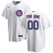 Men's Chicago Cubs Nike White&Royal Home 2020 Replica Custom Jersey - thejerseys