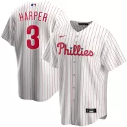 Men Philadelphia Phillies Bryce Harper #3 Home White&Red Replica Jersey - thejerseys
