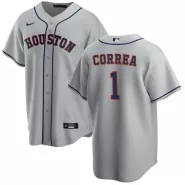 Men's Houston Astros Carlos Correa #1 Nike Gray Road Home 2020 Replica Jersey - thejerseys
