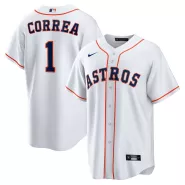 Men's Houston Astros Carlos Correa #1 Nike White Home 2020 Replica Jersey - thejerseys
