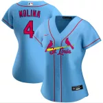Women's St. Louis Cardinals Yadier Molina #4 Nike Light Blue 2020 Alternate Replica Jersey - thejerseys