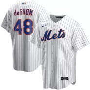 Men's New York Mets Jacob deGrom #48 Nike White&Royal Home 2020 Replica Jersey - thejerseys