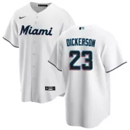 Men's Miami Marlins Corey Dickerson #23 Nike White Home 2020 Replica Jersey - thejerseys