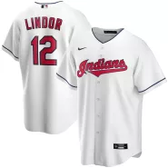 Men Cleveland Indians Francisco Lindor #12 Home White Replica Jersey - thejerseys