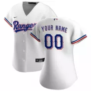 Women Texas Rangers Home White Custom Replica Jersey - thejerseys