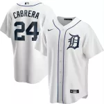 Men's Detroit Tigers Miguel Cabrera 24# Nike White Home 2020 Replica Jersey - thejerseys