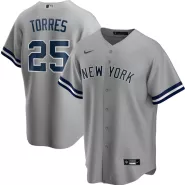 Men's New York Yankees Gleyber Torres #25 Nike Gray Alternate Replica Jersey - thejerseys