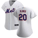 Women's New York Mets Pete Alonso #20 Nike White&Royal 2020 Home Replica Jersey - thejerseys