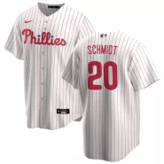 Men Philadelphia Phillies Mike Schmidt #20 Home White&Red Replica Jersey - thejerseys