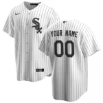 Men's Chicago White Sox Nike White Black Home 2020 Replica Custom Jersey - thejerseys