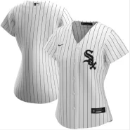 Women Chicago White Sox Home White&Black Replica Jersey - thejerseys