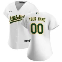 Women's Oakland Athletics Nike White 2020 Home Replica Custom Jersey - thejerseys