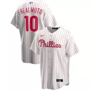 Men's Philadelphia Phillies J. T. Realmuto #10 Nike White&Red Home 2020 Replica Jersey - thejerseys