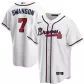 Men Atlanta Braves Dansby Swanson #7 Home White Replica Jersey - thejerseys