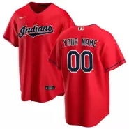 Men Cleveland Indians Red Alternate Custom Replica Jersey - thejerseys