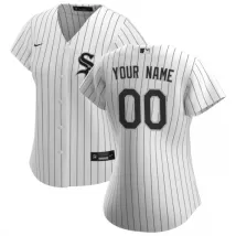 Women's Chicago White Sox Nike White Black 2020 Home Replica Custom Jersey - thejerseys