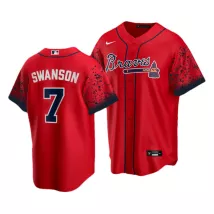 Men's Atlanta Braves #7 Dansby Swanson Red Nike Jersey - thejerseys