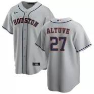 Men Houston Astros José Altuve #27 Home Gray Replica Jersey - thejerseys
