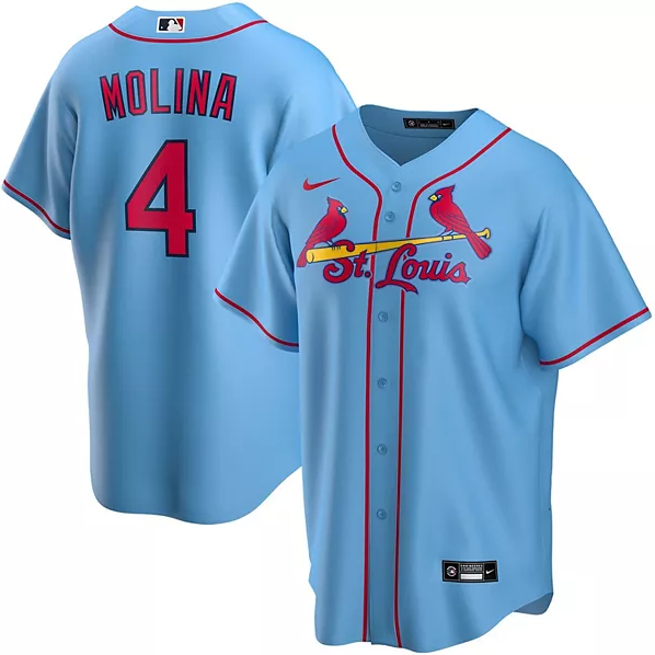 Men's St. Louis Cardinals #4 Yadier Molina Replica Cream Alternate