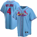 Men's St. Louis Cardinals Yadier Molina #4 Nike Light Blue Alternate 2020 Replica Jersey - thejerseys
