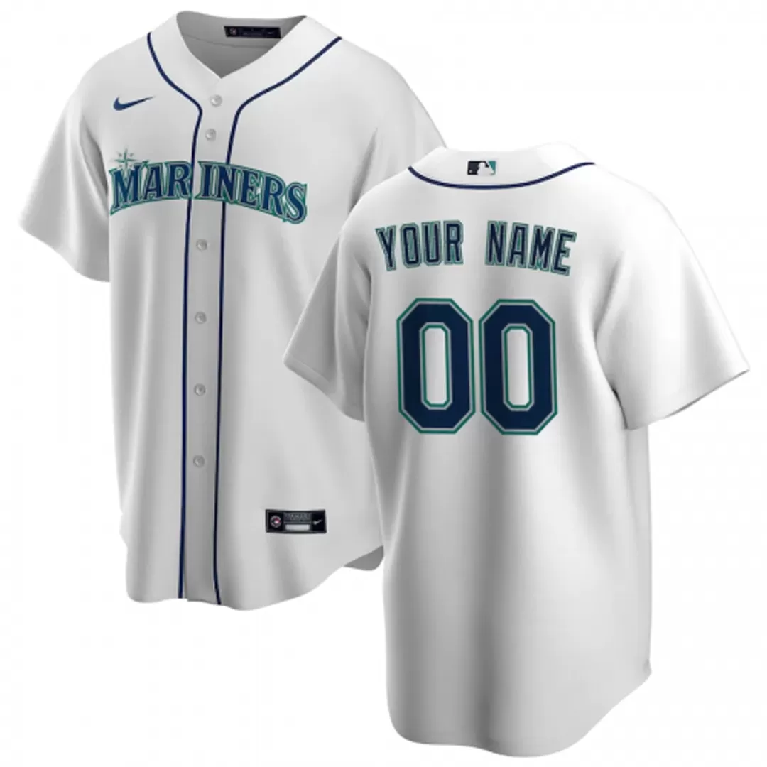 Men Seattle Mariners Home White Custom Replica Jersey TheJerseys