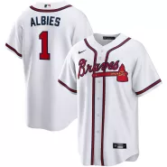 Men's Atlanta Braves Ozzie Albies #1 White Home 2020 Replica Player Jersey - thejerseys