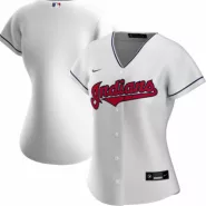 Women Cleveland Indians Home White Replica Jersey - thejerseys
