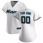 Women's Miami Marlins Nike White 2020 Home Replica Custom Jersey - thejerseys