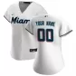 Women Miami Marlins Home White Custom Replica Jersey - thejerseys