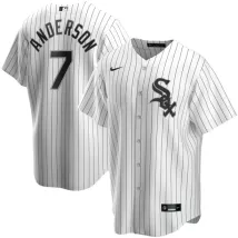 Men's Chicago White Sox Tim Anderson #7 Nike White&Royal Home 2020 Replica Jersey - thejerseys