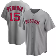 Men's Boston Red Sox Dustin Pedroia #15 Nike Gray Road 2020 Replica Jersey - thejerseys