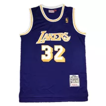 Men's Los Angeles Lakers Magic Johnson #32 Mitchell&Ness Purple 84-85 Hardwood Classics Jersey - thejerseys