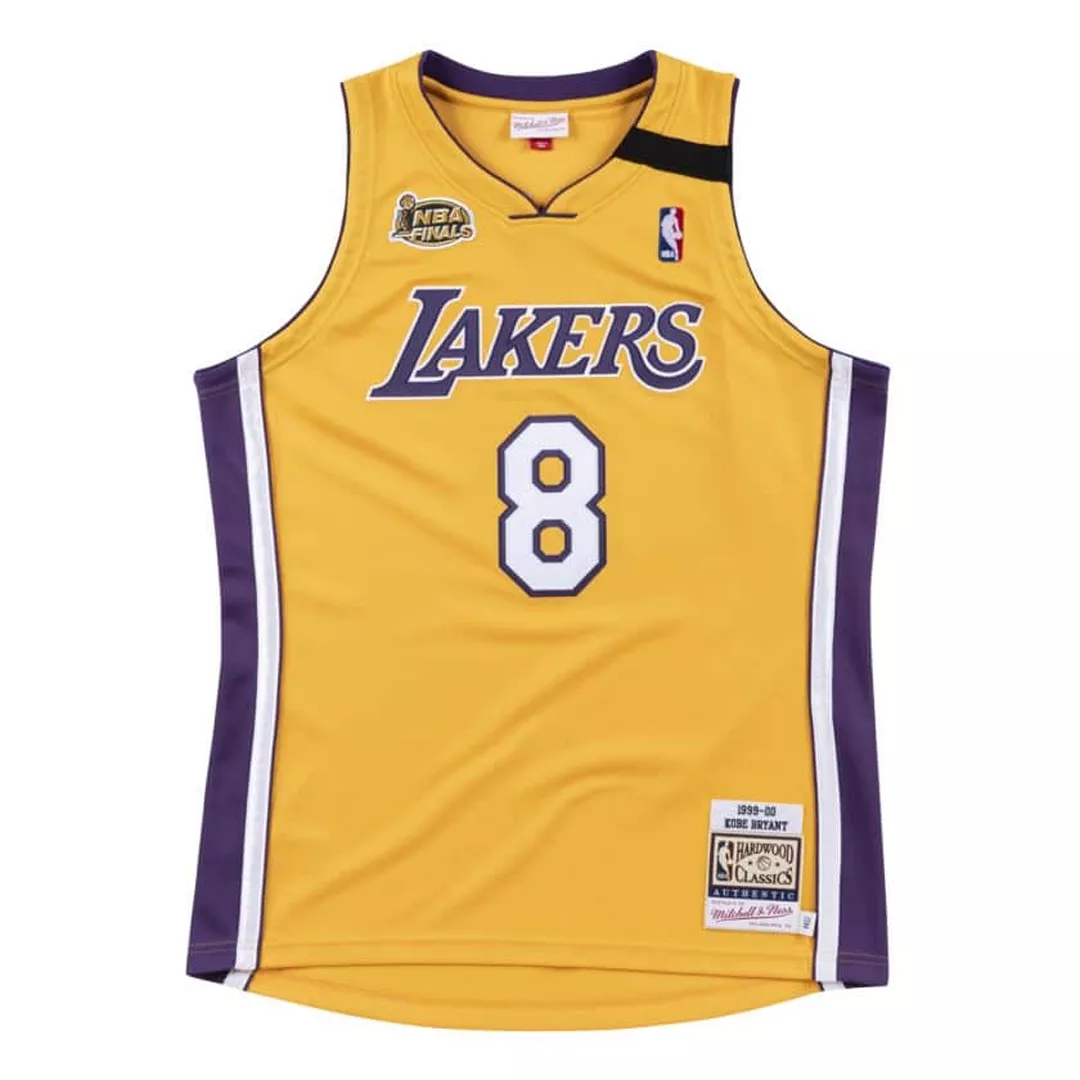Men's Los Angeles Lakers Kobe Bryant #8 Yellow Hardwood Classics Jersey 99-00