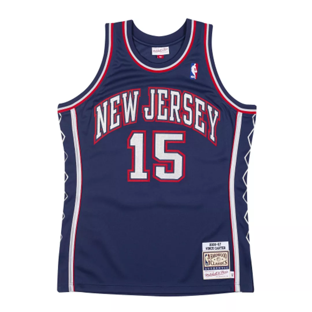 Men's Brooklyn Nets Vince Carter #15 Navy Hardwood Classics Jersey 06-07