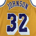 Men's Los Angeles Lakers Magic Johnson #32 Yellow Hardwood Classics Jersey 84-85 - thejerseys