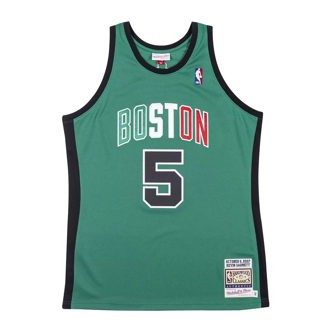 Men's Boston Celtics Kevin Garnet #5 Green Hardwood Classics Jersey 07-08