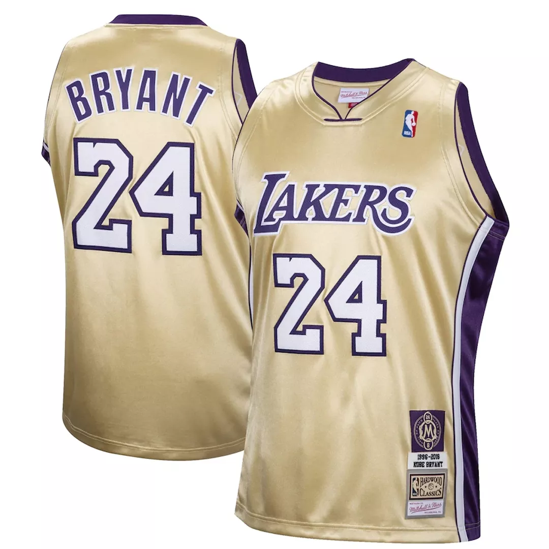 Men's Los Angeles Lakers Kobe Bryant #24 Gold Hardwood Classics Jersey 2020